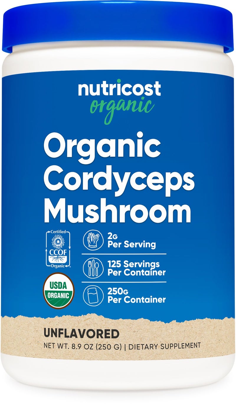Nutricost Organic Cordyceps Mushroom Powder 250 Grams USDA Certified Organic NonGMO Gluten Free